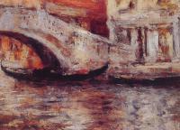 Chase, William Merritt - Gondolas Along Venetian Canal